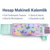 Mikasso Hesap Makineli Çok Fonksiyonlu Kalemlik Organizer Kalem Kutusu Plastik Çok Renkli