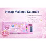 Mikasso Hesap Makineli Çok Fonksiyonlu Kalemlik Organizer Kalem Kutusu Plastik Pembe - Çok Renkli