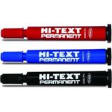 Mikasso Hı-Text 830 Pc Kesik Uçlu Permanent Marker Koli Kalemi 3 Renk Beyaz - Çok Renkli