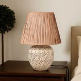 Mikasso Holbeak Seramik Abajur - Bej - 35X35X25 cm Seramik Bej - Çok Renkli