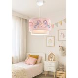 Mikasso Homing Unicorn Desenli Kız Çocuk Odası Sarkıt Avize 241288 Kumaş 1 E27 Pembe Bebek / Çocuk Odası - Çok Renkli