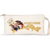 Mikasso Honkai Star Rail Aventurine Çift Baskılı Lamineli Ham Bez Kalemlik – 21×10 cm Ahşap Çok Renkli