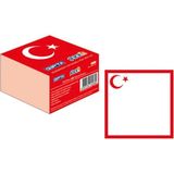 Mikasso Hopax Stickn Yapışkanlı Not Kağıdı Türkiye Şekilli 400 Yaprak 70X70 mm Ay Yıldız Desenli Not Kağıdı - Çok Renkli