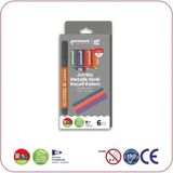 Mikasso HS-707-06 Süper Yıkanabilir Simli Jumbo Keçeli Kalem 6lı Set Kahverengi - Çok Renkli