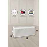Mikasso Hurç Baskılı Hurç 50 x 30 x 20 cm Yastık Kıyafet Battaniye Hurcu Tela 50 x 30 Gri Tr