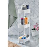 Mikasso Hwh-Easy 3 Katlı Çok Amaçlı Raf Banyo ve Mutfak Organizer Düzenleyici (Tekerlekli) Plastik Beyaz - Çok Renkli