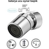 Mikasso Iç Dişli Tasarruflu Musluk Başlığı Hareketli Metal Mutfak Batarya Ucu Perlatör Havalı Jet Akış