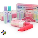 Mikasso Ice Cream Highlighter – Pastel Çift Renkli Fosforlu Kalem Seti 3’lü (6 Renk) Çok Renkli