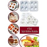Mikasso Içli Köfte Yapma Aparatı Pratik 4'lü Içli Köfte Kalıbı Silikon Beyaz