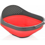 Mikasso Ideas Katlanabilir Pirinç Süzgeci Kırmızı 26CM Plastik