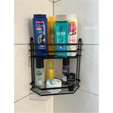 Mikasso Iki Katlı Siyah Banyo Köşe Rafı - Çok Renkli