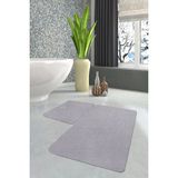 Mikasso Ikili Banyo Paspası Klozet Takımı Açık Gri Post Peluş Halı Polyester Makine Halısı Je - Çok Renkli