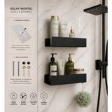 Mikasso Ikili Banyo Rafı Metal Siyah - Çok Renkli