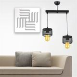 Mikasso Ikili Kafes Model Modern Sarkıt Avize Metal 2 E27 Siyah Salon / Oturma Odası - Çok Renkli