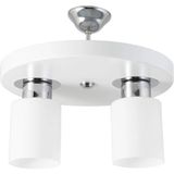 Mikasso Ikili Modern Spor Model Yuvarlak Tepsi Beyaz Avize Krom 2 E27 Beyaz Salon / Oturma Odası - Çok Renkli