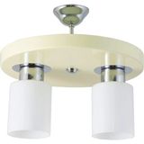 Mikasso Ikili Modern Spor Model Yuvarlak Tepsi Krem Avize Krom 2 E27 Beyaz Salon / Oturma Odası - Çok Renkli