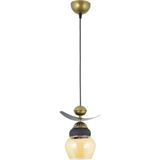 Mikasso Ikili Modern Tarz Kayık Model Metal Camlı Sarkıt Avize Metal 1 E27 Beyaz Salon / Oturma Odası - Çok Renkli