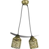Mikasso Ikili Paparta Motif Kayık Model Tarz Sarkıt Avize Metal 2 E27 Mor Salon / Oturma Odası - Çok Renkli