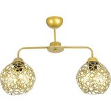 Mikasso Ikili Selçuklu Model Modern Gold Plafonyer Avize Metal 2 E27 Altın - Çok Renkli