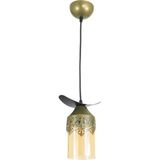 Mikasso Ikili Taçlı Motif Balcam Kayık Model Tarz Sarkıt Avize Metal 1 E27 Mor Salon / Oturma Odası - Çok Renkli