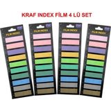 Mikasso Index Fılm (Pp) 12X44MM Düz Şekilli 10 Renk* 20YP 4 Lü Set Küp Not Kağıdı - Çok Renkli