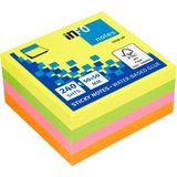 Mikasso Info Notes 50X50 mm 240 Sayfa Sarı-Yeşil-Pembe-Turuncu Karışık Renk Postit, Yapışkanlı Not Kağıdı Ya - Çok Renkli