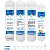 Mikasso Inline Filtre Premium 5000 Serisi Yedek 4'lü Tatlandırıcılı Su Arıtma Cihazı Filtre Seti - Çok Renkli