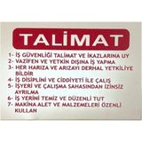Mikasso Iş Güvenlik Uyarı Levhası Pvc 25X35 Talimat Iş Güvenliği