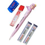 Mikasso Işıklı Deniz Kızı Uçlu Kalem Seti Mor 0.7 mm 1 Paket Denizkızı Başlıklı Versatil Kalem Süslü Silikon - Çok Renkli