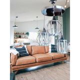 Mikasso Işıltı 3'lü Kristal Taşlı Gümüş Renkli Model Avize Metal 1 E27 Gümüş Salon / Oturma Odası - Çok Renkli