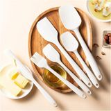 Mikasso Isıya Dayanıklı Yanmaz Yapışmaz Silikon Spatula Seti 6 Parça Kırık Beyaz Silikon Beyaz