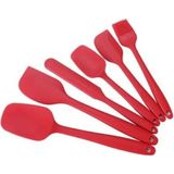 Mikasso Isıya Dayanıklı Yanmaz Yapışmaz Silikon Spatula Seti 6 Parça Zr5 Silikon Kırmızı