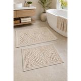 Mikasso Iskandinav Dokuma Pamuklu Bukle Kaymaz Taban Yıkanabilir Banyo Paspas Seti 40*60/50*80 cm 2 Adet Pam - Çok Renkli