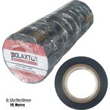 Mikasso Izole Bant Siyah 10MT 0.13X19X10MM 1.kalite Pvc 10 Adet PK-6588 0