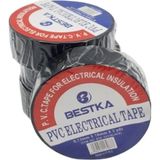 Mikasso Izole Elektrik Bandı Siyah 10'lu Paket (0.13MM x 18MM x 3 Yds) 1 Pakette 10 Adet