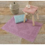 Mikasso Jakarlı Ayak Havlusu 3 Lü Set - Kilim Desen Orta (6 - 12 Mm) Pamuk Pembe - Çok Renkli