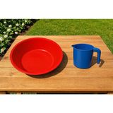 Mikasso Jumbo 75 cm Plastik Çamaşır Leğen + Maşrapa 2'li Set Kurbanlık Salçalık Yumuşak Kalite Plastik Kırmı - Çok Renkli