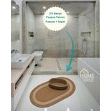 Mikasso Jüt, Hasır, Paspas, Banyo Paspası, Banyo Paspas Takımı Banyo Sepeti, Düzenleyici Banyo Paspası Jüt J - Çok Renkli