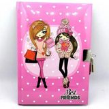 Mikasso K.color Hatıra Defteri Best Friends Kilitli 14*20 80 Yp Çizgili Karton Düz Çizgili Orta Boy Çok Renk - Çok Renkli