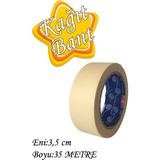 Mikasso Kağıt Bant 35 mm x 35 mt Maskeleme Bandı Koli Bandı Krem Rengi Güçlü Yapışkanlı Bant Krem