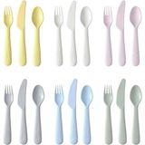 Mikasso Kalas Bebek&çocuk Çatal Kaşık Bıçak Takımı 18 Parça Plastik Çok Renkli