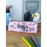 Mikasso Kalem Kutusu Black Pink Blink Üçgen Tasarım Vegan Deri (Kalemlik) Tekstil Siyah - Çok Renkli