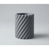 Mikasso Kalemlik - Spiral Tasarım Kalemlik Dekoratif Masaüstü Kalem Organizeri Plastik Gri - Çok Renkli