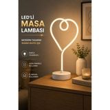 Mikasso Kalp Ledli Abajur-Beyaz •• LED Masa Lambası Çalışma Masası Ofis Modern Gece Lambası Ledli Masa Lamba - Çok Renkli