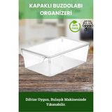 Mikasso Kapaklı Buzdolabı Organizeri, Buzdolabı Saklama Kabı, Dolap Içi Düzenleyici 6500 ml Plastik Beyaz