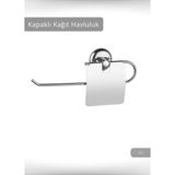 Mikasso Kapaklı Kağıt Havluluk Paslanmaz Peçetelik Çelik Banyo Havluluk Düzenleyici Krom Gri Metal - Çok Renkli