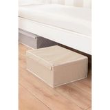 Mikasso Kapaklı Kutu Hurç Baza 50X40X19 cm 60 x 40 Kumaş Bej Tr