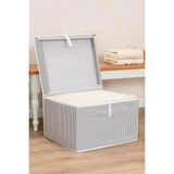 Mikasso Kapaklı Kutu Hurç Maxi 50X40X30 cm 50 x 30 Kumaş Gri Tr