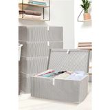 Mikasso Kapaklı Kutu Hurç Maxi Boy Çok Amaçlı Kutu Hurç 50X40X30 - 17644 Keçe Gri Tr