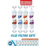 Mikasso Kapalı Kasa Su Arıtma Cihazlarına Uyumlu 4'lü Inline Filtre Seti - Çok Renkli